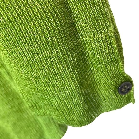 Eileen Fisher 100% Linen Semi Sheer St. Patrick's DAY Green Cardigan - Picture 7 of 10